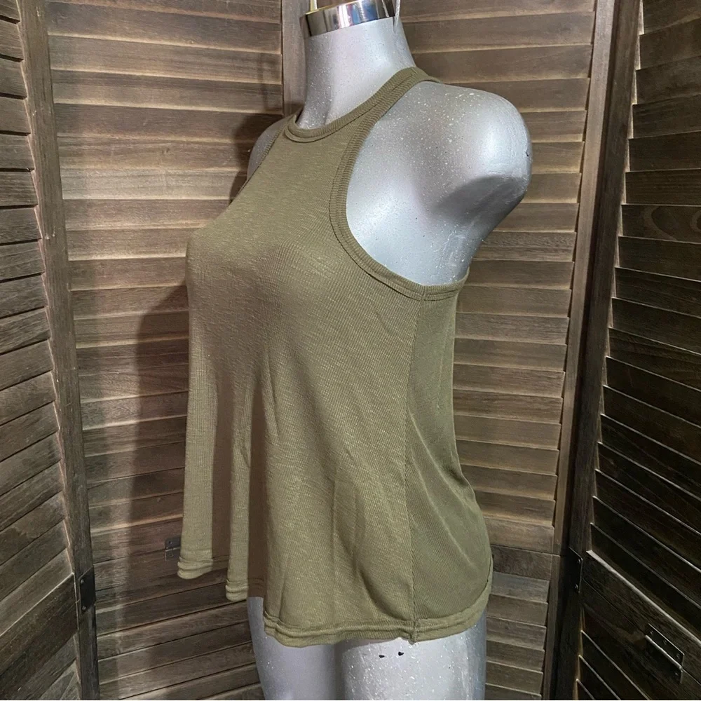 Intimately Free People Tank Top Knit Sage Green Camisole Goblincore Racerback XS